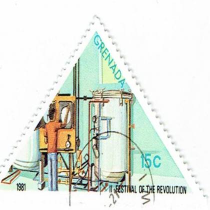 15 Cent GRENADA FESTIVAL OF REVOLUTION TRIANGLE SHAPED COMMEMORATIVE STAMP SET WS 1