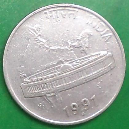 1991 50 PAISE PARLIAMENT BUILDING BOMBAY MUMBAI MINT COMMEMORATIVE COIN
