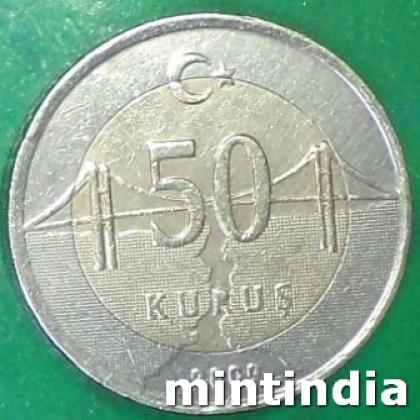 2009 TURKEY 50 KURUS COIN JK432