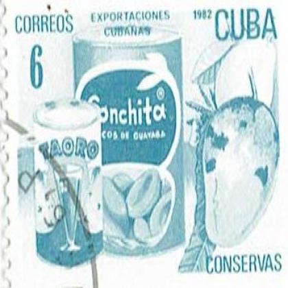 CUBA TIN FOOD COMMEMORATIVE STAMP WS 6
