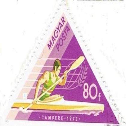 HUNGARY 80f TAMPERE 1973 TRIANGLE SHAPED STAMP WS1
