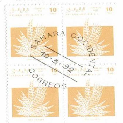 SAHARA 1992 ALOE FLOWER  THEME BLOCK OF 4 STAMPS