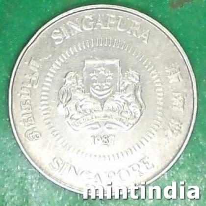 SINGAPORE 10 CENTS RIBBON UPWARD COIN JK215