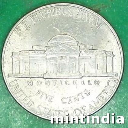 USA 5 CENT Jefferson Nickel 1st portrait COIN JK 208